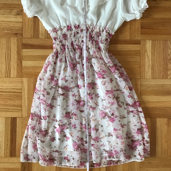 White/pink floral dress (XS for adults, also be suitable for girls - see post) - Picture 3 of 9